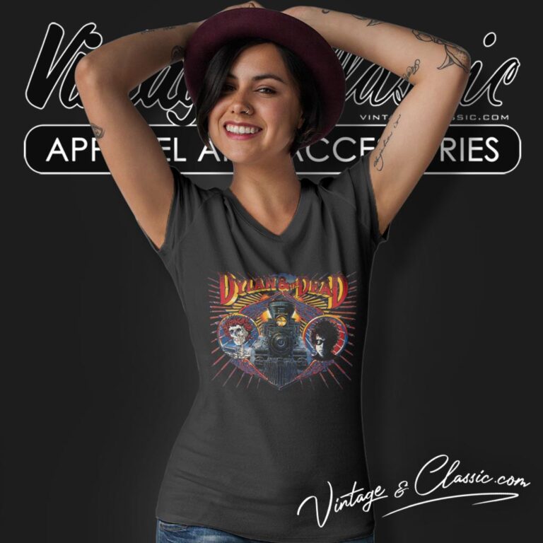 Vintage 1987 Bob Dylan And The Dead Shirt V Neck TShirt Vintage 1987 Bob Dylan And The Dead Shirt V Neck TShirt