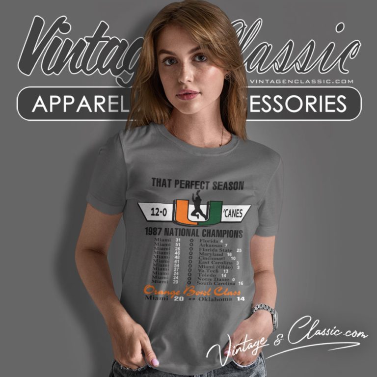 Vintage 1987 Miami Hurricanes Orange Bowl Women T Shirt Vintage 1987 Miami Hurricanes Orange Bowl Women T Shirt