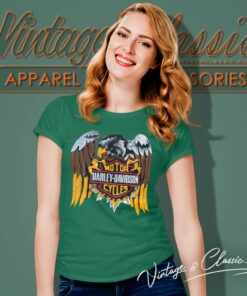Vintage 1989 Harley Davidson Logo Eagle Women T Shirt