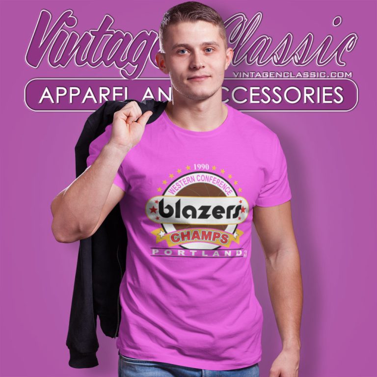 Vintage 1990 Portland Trail Blazers Western Champs T Shirt Vintage 1990 Portland Trail Blazers Western Champs T Shirt