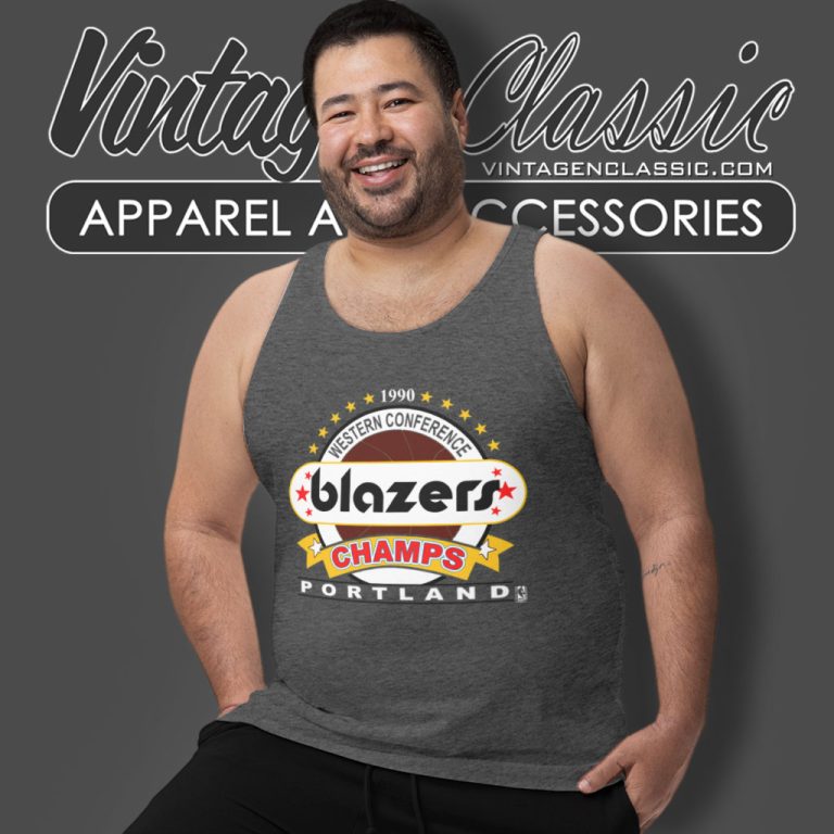 Vintage 1990 Portland Trail Blazers Western Champs Tank Top Racerback Vintage 1990 Portland Trail Blazers Western Champs Tank Top Racerback