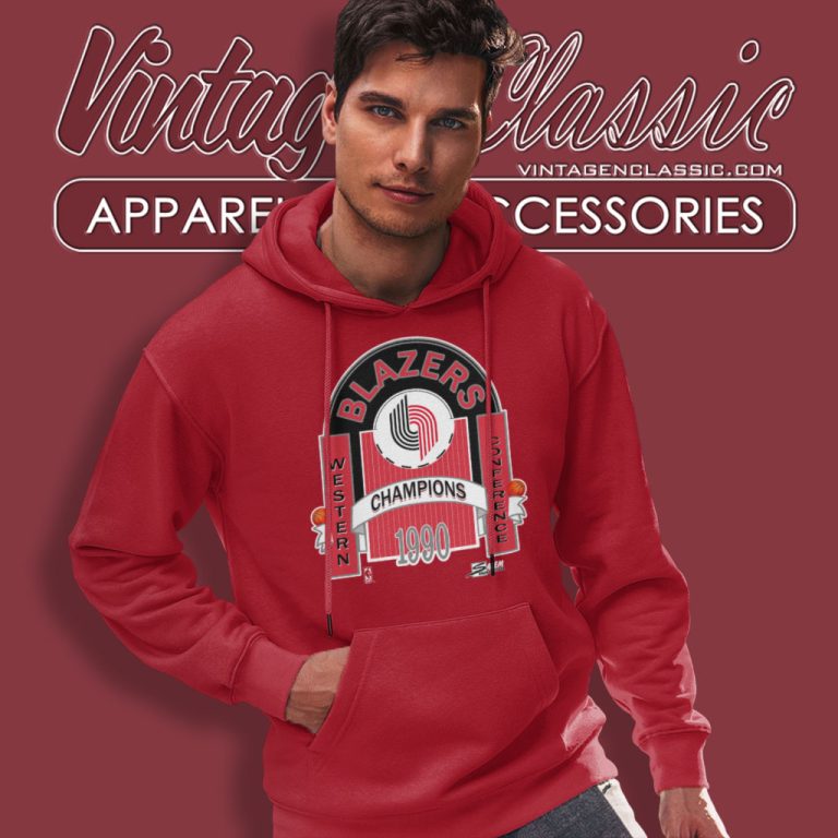 Vintage 1990 Portland Trail Blazers Western Conference Champion Hoodie Vintage 1990 Portland Trail Blazers Western Conference Champion Hoodie