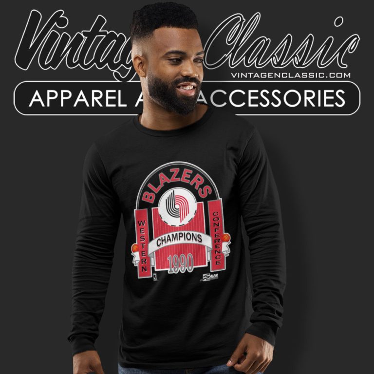 Vintage 1990 Portland Trail Blazers Western Conference Champion Long Sleeve Tee Vintage 1990 Portland Trail Blazers Western Conference Champion Long Sleeve Tee