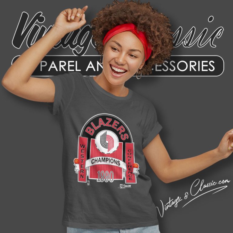 Vintage 1990 Portland Trail Blazers Western Conference Champion Women T Shirt Vintage 1990 Portland Trail Blazers Western Conference Champion Women T Shirt