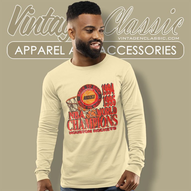 Vintage 1994 1995 Nba Houston Rockets World Champions Long Sleeve Tee Vintage 1994 1995 Nba Houston Rockets World Champions Long Sleeve Tee