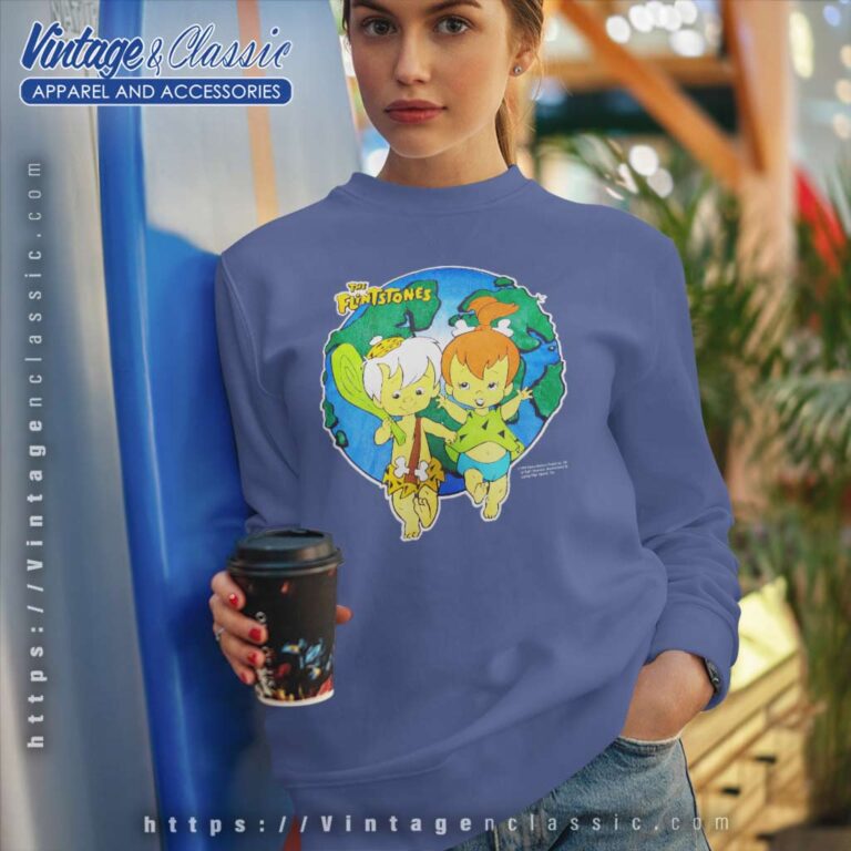 The Flintstones Bam Bam Pebbles Earth Sweatshirt The Flintstones Bam Bam Pebbles Earth Sweatshirt