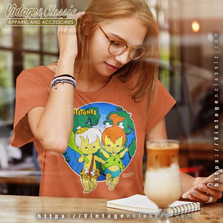 The Flintstones Bam Bam Pebbles Earth Women TShirt The Flintstones Bam Bam Pebbles Earth Women TShirt