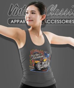 Vintage 1995 Harley Feel The Heat Muscle Tank Tank Top Racerback