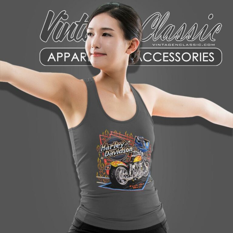 Vintage 1995 Harley Feel The Heat Muscle Tank Tank Top Racerback Vintage 1995 Harley Feel The Heat Muscle Tank Tank Top Racerback