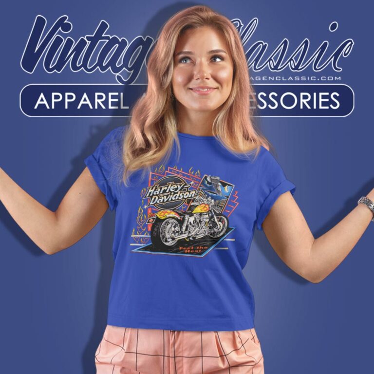 Vintage 1995 Harley Feel The Heat Muscle Tank Women T Shirt Vintage 1995 Harley Feel The Heat Muscle Tank Women T Shirt