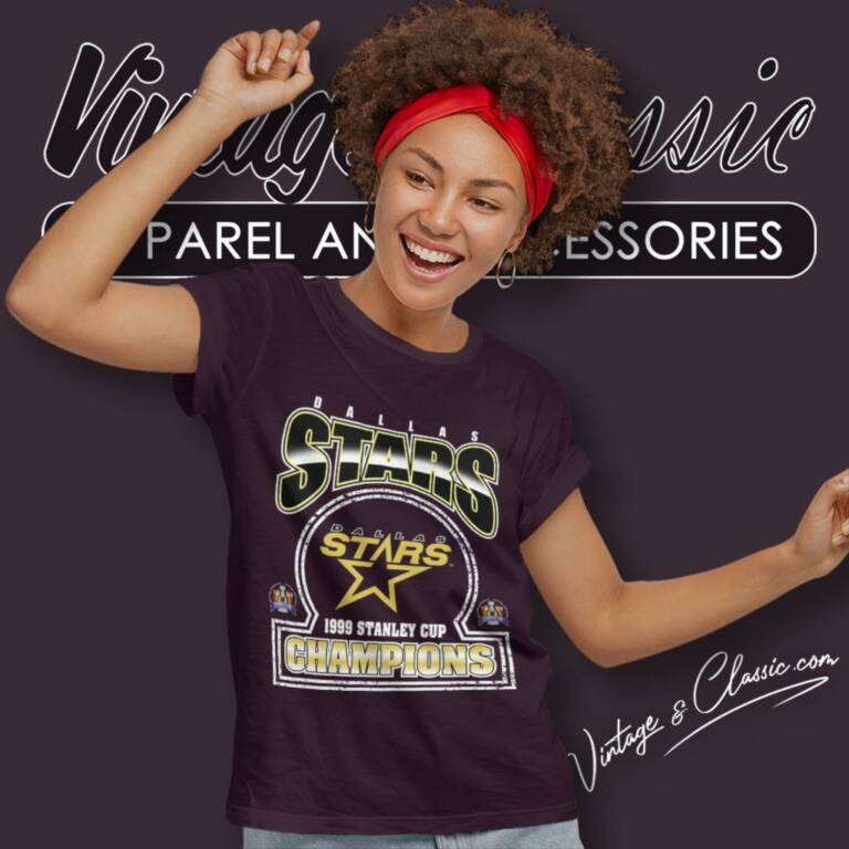 Vintage 1999 Dallas Stars Champions Women T Shirt Vintage 1999 Dallas Stars Champions Women T Shirt