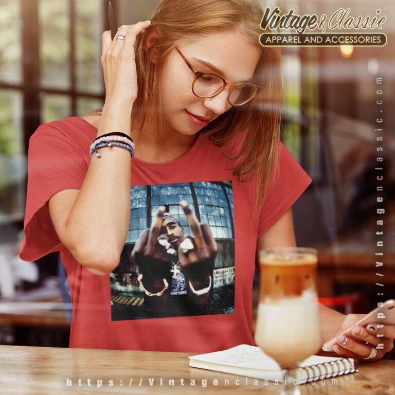 Vintage 2pac Tupac Middle Fingers Women TShirt Vintage 2pac Tupac Middle Fingers Women TShirt