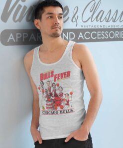 Vintage 80s Chicago Bulls Fever Caricature Tank Top Racerback