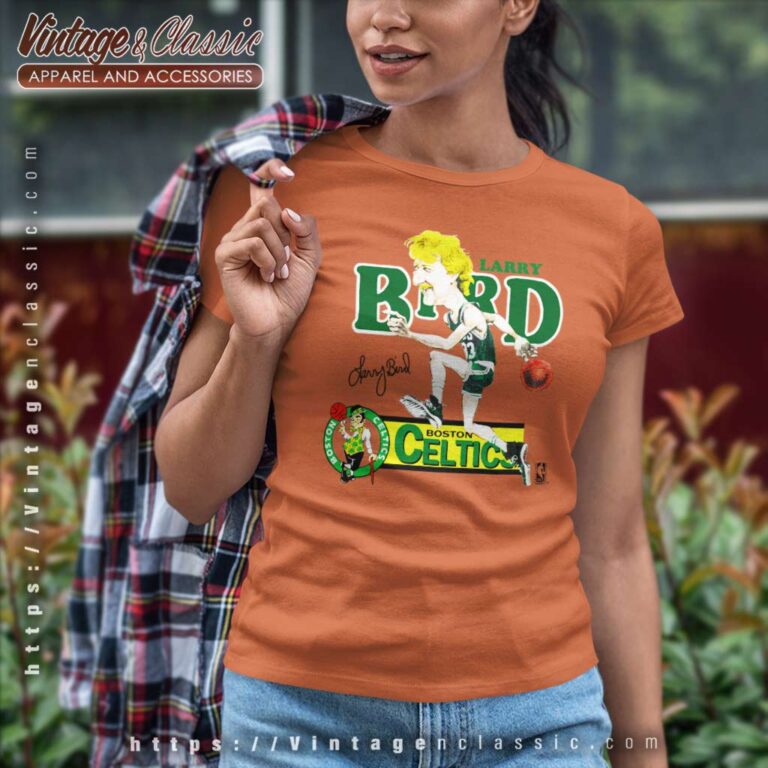 Vintage 80s Larry Bird Boston Celtics Caricature Women TShirt Vintage 80s Larry Bird Boston Celtics Caricature Women TShirt