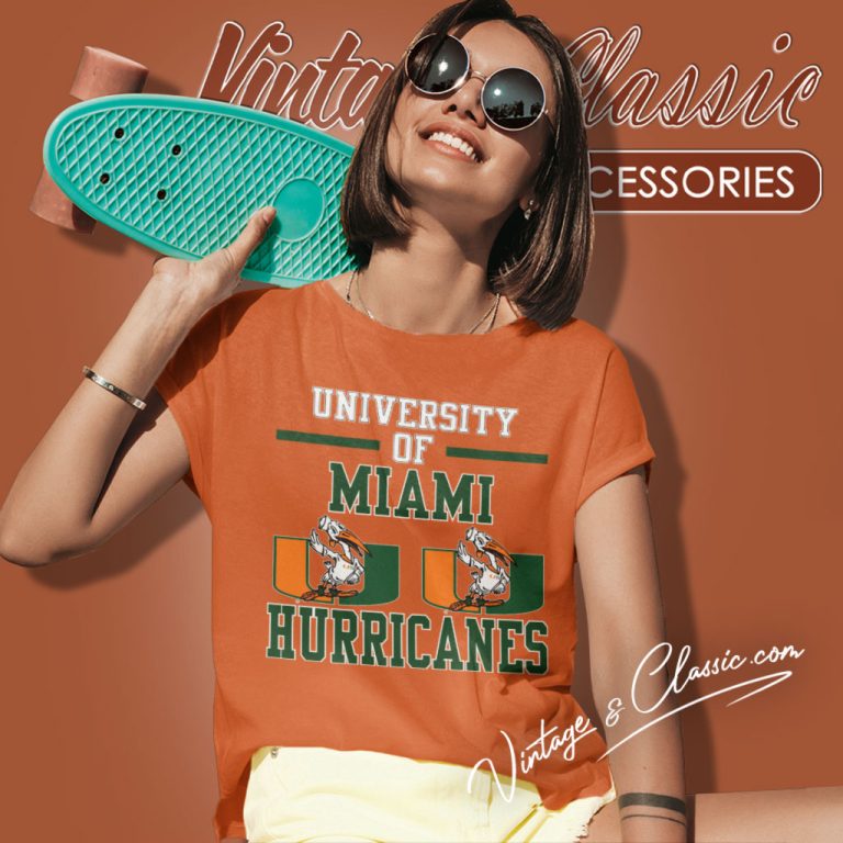 Vintage 80s Miami Hurricanes Spellout Graphic Women T Shirt Vintage 80s Miami Hurricanes Spellout Graphic Women T Shirt