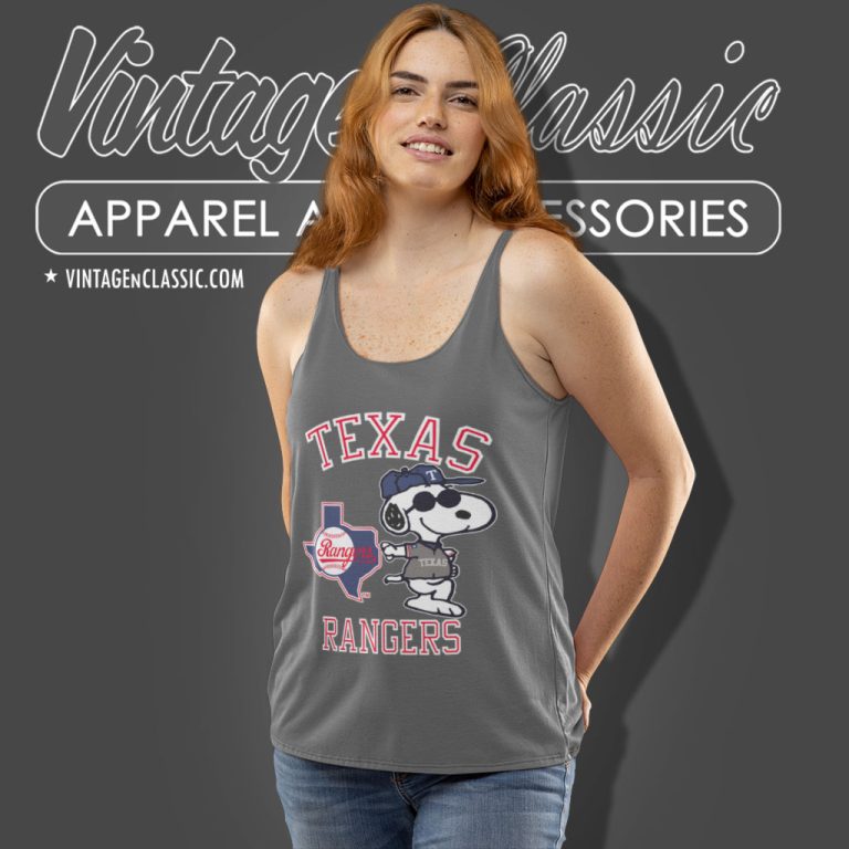 Vintage 80s Texas Rangers And Snoopy Tank Top Racerback Vintage 80s Texas Rangers And Snoopy Tank Top Racerback