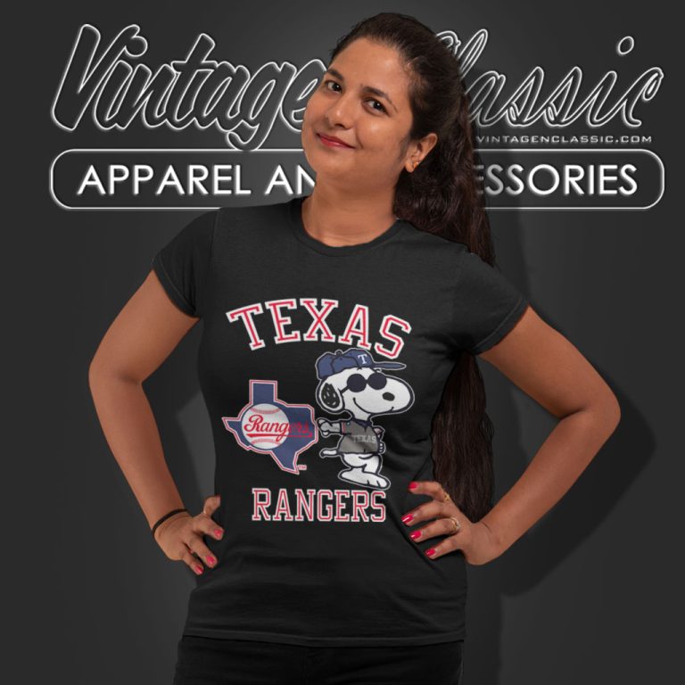Vintage 80s Texas Rangers And Snoopy Women T Shirt Vintage 80s Texas Rangers And Snoopy Women T Shirt