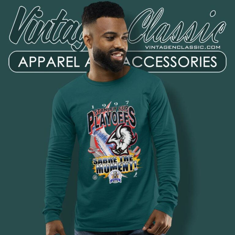 Vintage 90s Buffalo Sabres 1997 Stanley Cup Playoffs Long Sleeve Tee Vintage 90s Buffalo Sabres 1997 Stanley Cup Playoffs Long Sleeve Tee