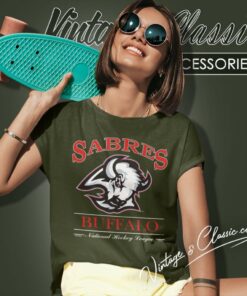 Vintage 90s Buffalo Sabres Nhl Women T Shirt