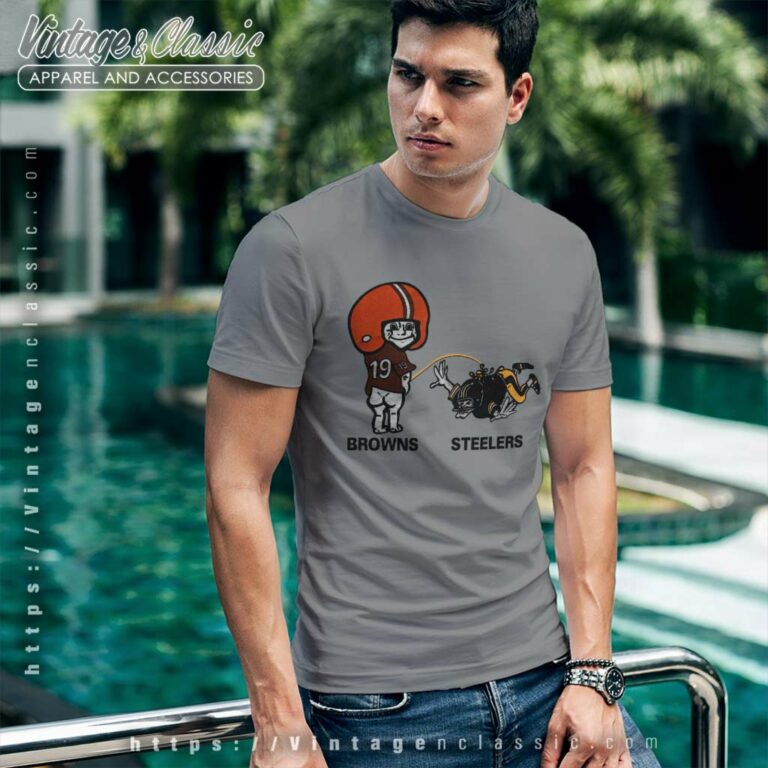 Vintage 90s Cleveland Browns Peeing On The Pittsburgh Steelers T Shirt Vintage 90s Cleveland Browns Peeing On The Pittsburgh Steelers T Shirt