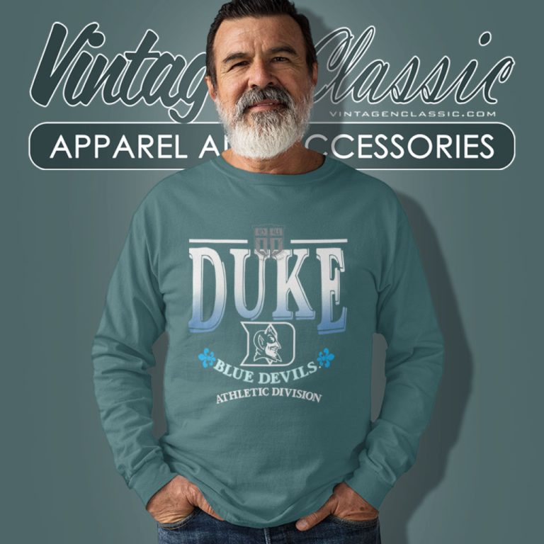 Vintage 90s Duke Blue Devils Athletic Division Big Logo Long Sleeve Tee Vintage 90s Duke Blue Devils Athletic Division Big Logo Long Sleeve Tee