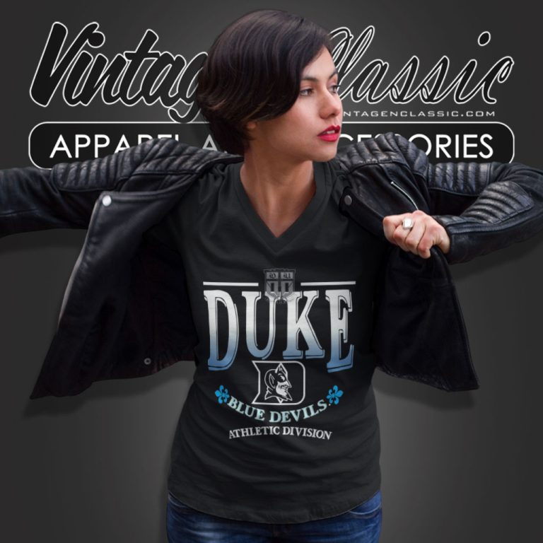 Vintage 90s Duke Blue Devils Athletic Division Big Logo V Neck TShirt Vintage 90s Duke Blue Devils Athletic Division Big Logo V Neck TShirt