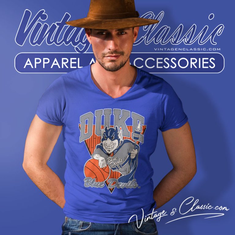 Vintage 90s Duke Blue Devils Basketball V Neck TShirt Vintage 90s Duke Blue Devils Basketball V Neck TShirt