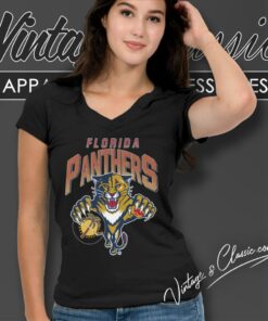 Vintage 90s Florida Panthers Nhl V Neck TShirt