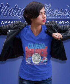 Vintage 90s Logo Athletic Colorado Avalanche V Neck TShirt