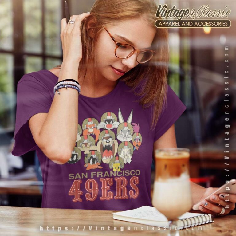 Vintage 90s Looney Tunes San Francisco 49ers Nfl Women TShirt Vintage 90s Looney Tunes San Francisco 49ers Nfl Women TShirt