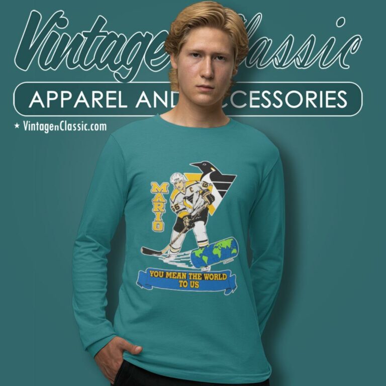 Vintage 90s Mario Lemieux Pittsburgh Penguins Long Sleeve Tee Vintage 90s Mario Lemieux Pittsburgh Penguins Long Sleeve Tee