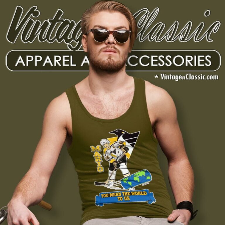 Vintage 90s Mario Lemieux Pittsburgh Penguins Tank Top Racerback Vintage 90s Mario Lemieux Pittsburgh Penguins Tank Top Racerback