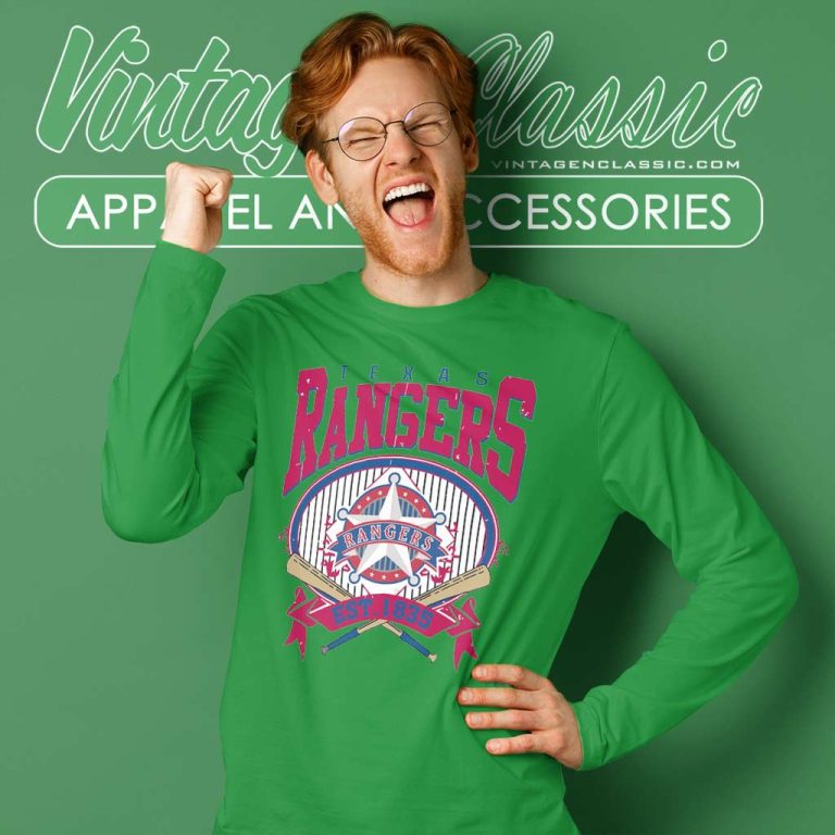Vintage 90s Mlb Texas Rangers Baseball Long Sleeve Tee Vintage 90s Mlb Texas Rangers Baseball Long Sleeve Tee