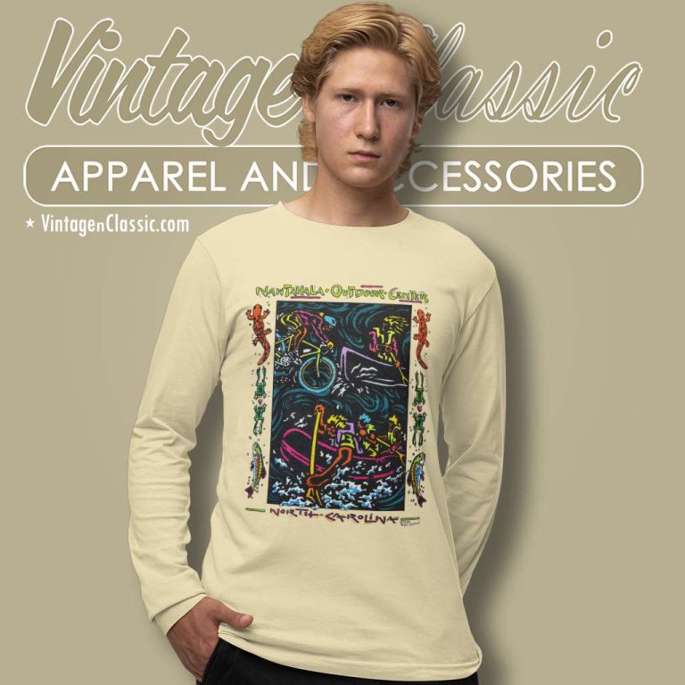 Vintage 90s Nantahala Outdoor North Carolina Cycling Water Long Sleeve Tee Vintage 90s Nantahala Outdoor North Carolina Cycling Water Long Sleeve Tee