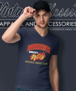 Vintage 90s Nhl Minnesota Wild Nhl V Neck TShirt 1