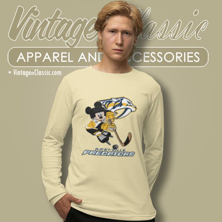 Vintage 90s Nhl Nashville Predators Mickey Mouse Long Sleeve Tee Vintage 90s Nhl Nashville Predators Mickey Mouse Long Sleeve Tee