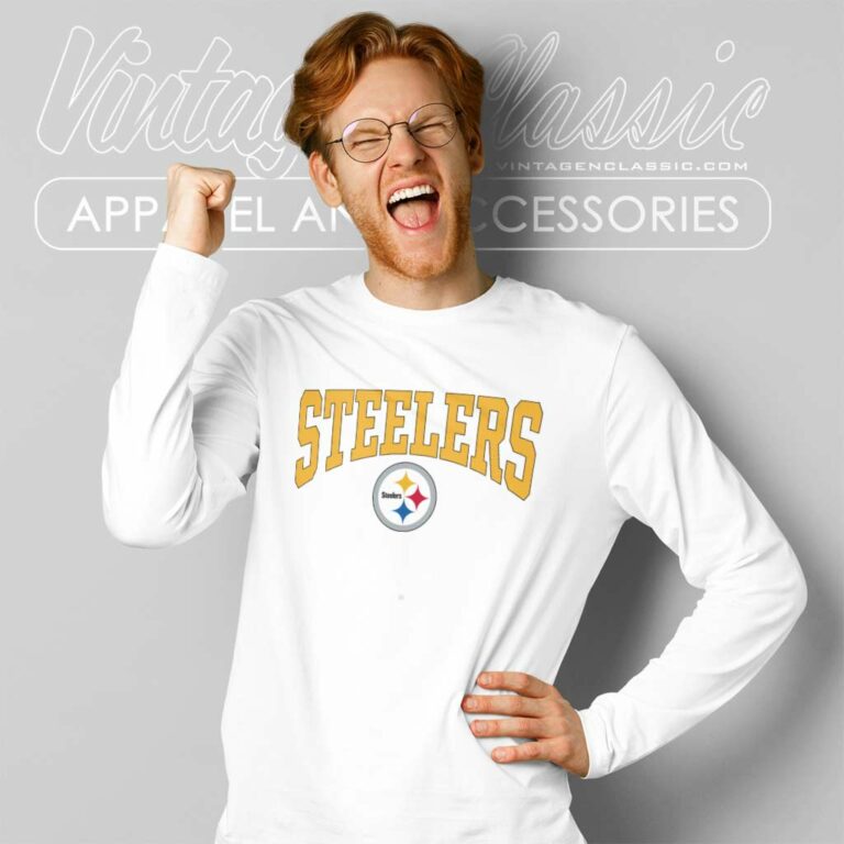 Vintage 90s Pittsburgh Steelers Printed Spell Out Big Logo Long Sleeve Tee Vintage 90s Pittsburgh Steelers Printed Spell Out Big Logo Long Sleeve Tee
