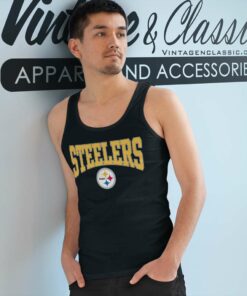Vintage 90s Pittsburgh Steelers Printed Spell Out Big Logo Tank Top Racerback