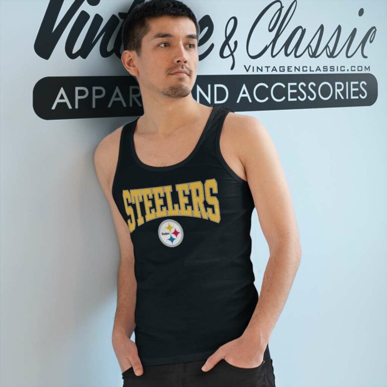 Vintage 90s Pittsburgh Steelers Printed Spell Out Big Logo Tank Top Racerback Vintage 90s Pittsburgh Steelers Printed Spell Out Big Logo Tank Top Racerback