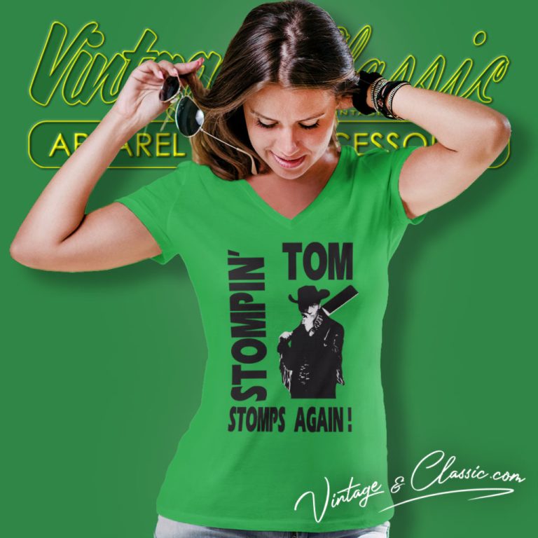Vintage 90s Stompin Tom Stomps Again Tour V Neck TShirt Vintage 90s Stompin Tom Stomps Again Tour V Neck TShirt