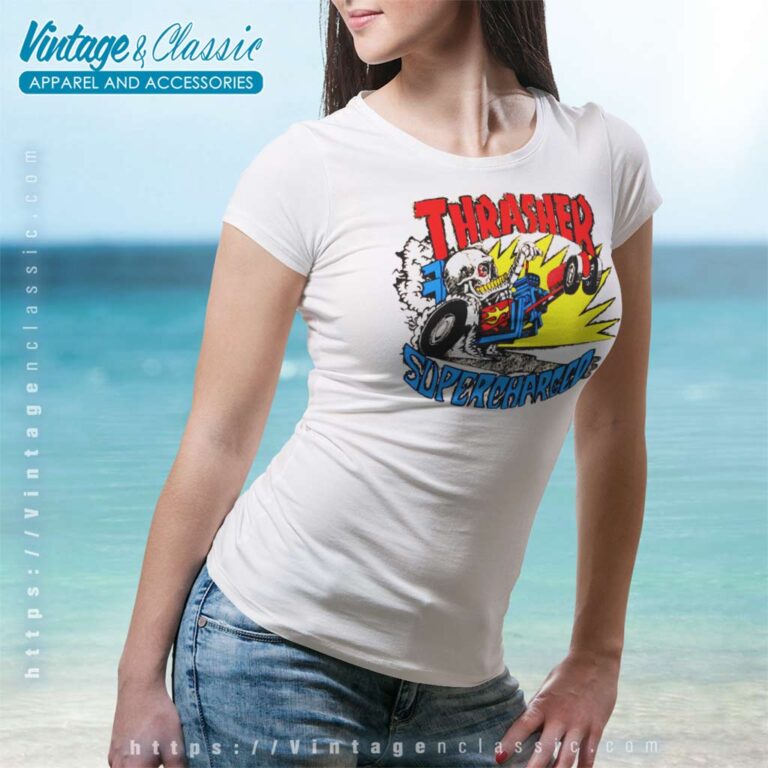 Vintage 90s Thrasher Supercharges Women TShirt Vintage 90s Thrasher Supercharges Women TShirt