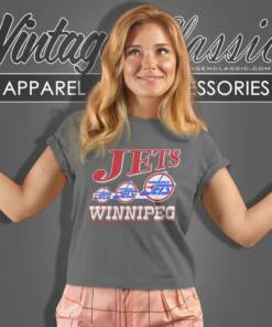 Vintage 90s Winnipeg Jets Hockey Pullover Women T Shirt
