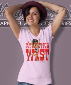 Vintage Athletics West Shirt Joan Benoil samuelson V Neck TShirt