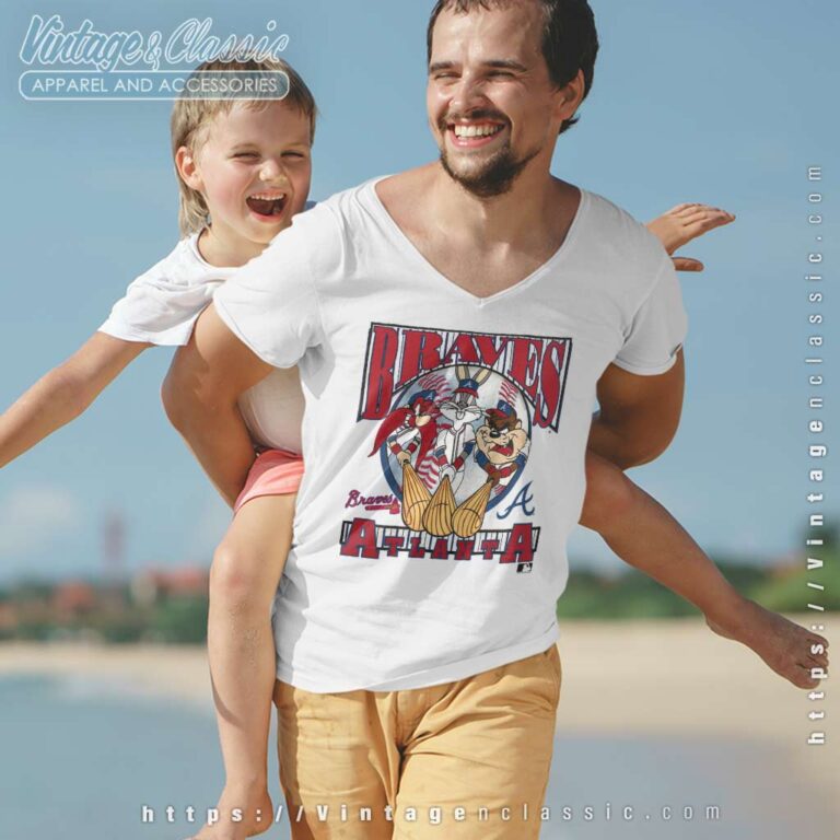 Vintage Atlanta Braves Looney Tunes V Neck TShirt Vintage Atlanta Braves Looney Tunes V Neck TShirt