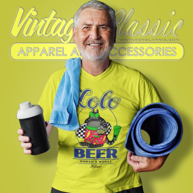 Vintage B Kliban Fat Cat Lolo Beer Hawaii V Neck TShirt Vintage B Kliban Fat Cat Lolo Beer Hawaii V Neck TShirt
