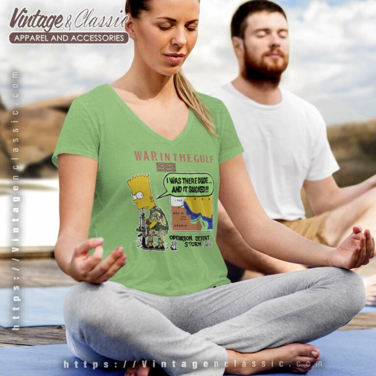 Vintage Bart Simpson Shirt War In The Gulf Operation Desert Storm V Neck TShirt 1 Vintage Bart Simpson Shirt War In The Gulf Operation Desert Storm V Neck TShirt 1