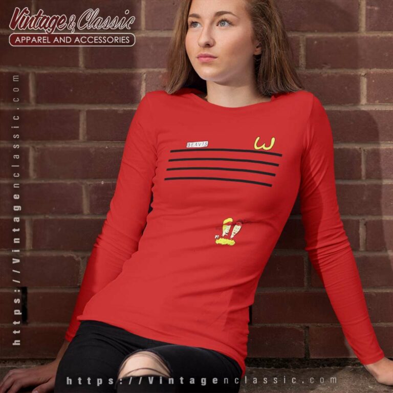 Vintage Beavis And Butt Head Burger World Uniform Long Sleeve Tee Vintage Beavis And Butt Head Burger World Uniform Long Sleeve Tee