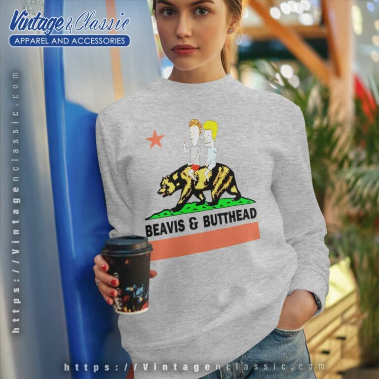 Vintage Beavis And Butthead Bear California Sweatshirt Vintage Beavis And Butthead Bear California Sweatshirt