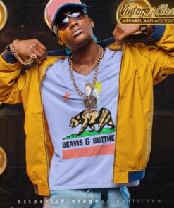 Vintage Beavis And Butthead Bear California V Neck TShirt