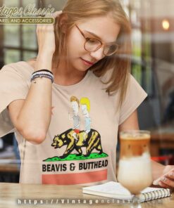 Vintage Beavis And Butthead Bear California Women TShirt